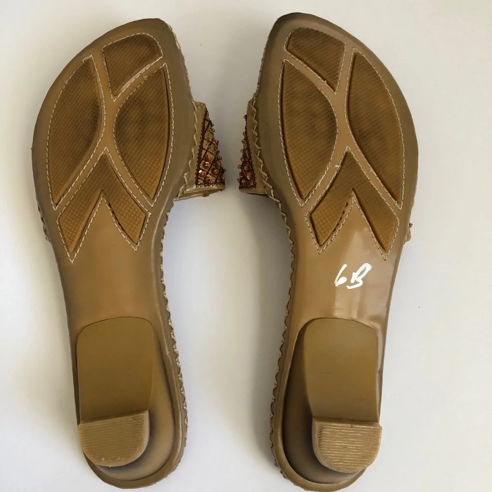 Coconut Matisse Halle embroidered beaded slides 9 - Picture 9 of 10